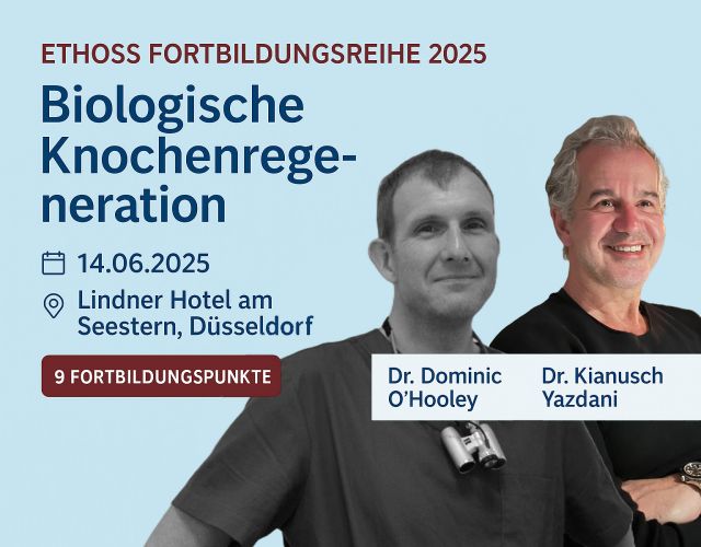 Fortbildung zur Knochenregeneration mit ethoss® im Lindner Hotel Seestern, Teil der ethoss® Fortbildungsreihe 2025