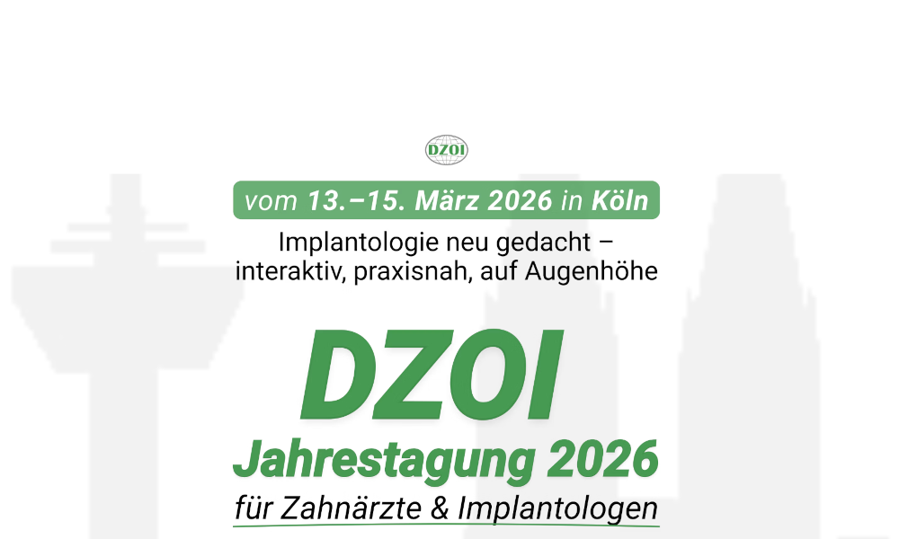 Eventbanner DZOI Jahrestagung 2026 Köln – Fortbildung Implantologie