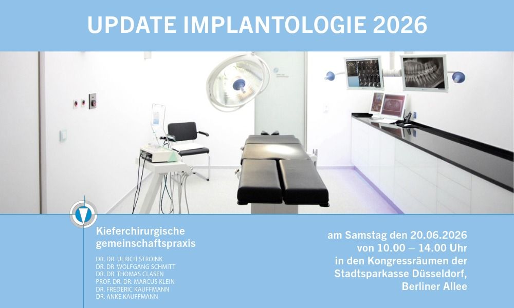 Eventbanner zur Fortbildung Update Implantologie 2026 in Düsseldorf