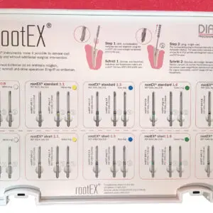 Root-Ex minimalinvasiver Wurzelentferner mit Harpunenstift entfernt Wurzelelemente oder abgebrochen Zahnrückstände aus der Alveole ohne Chirurgie