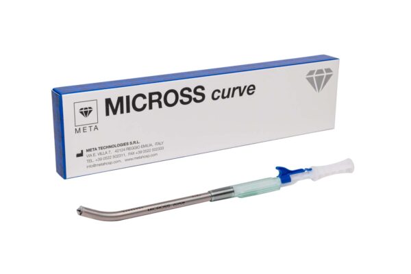 Micross Curve minimalinvasives Instrument mit Verpackung zur präzisen Knochengewinnung