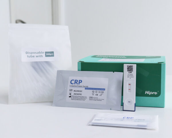 CRP Praxis‑Sofort‑Test mit Umverpackung und Testkassette für die schnelle Entzündungsdiagnostik in der Praxis